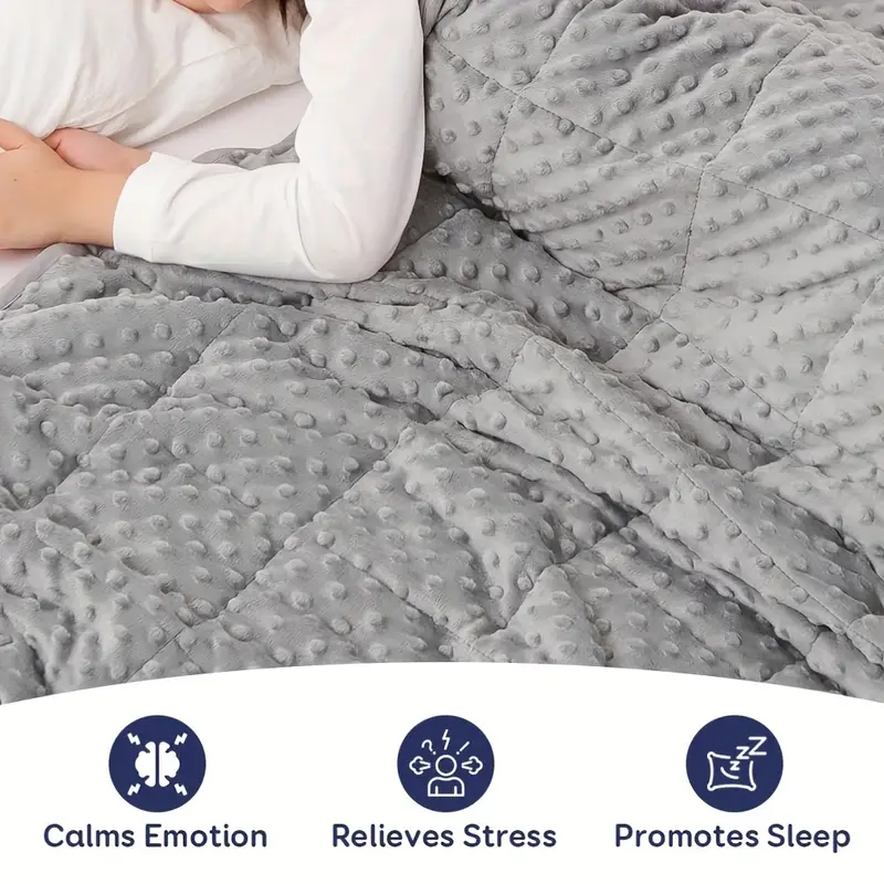 Weighted Blanket For Adult (10lbs, 48"×72", Grey), Luxury Velvet Adult Weighted Blankets, Soft Small Weighted Blanket, Breathable Soft Minky Weighted Throw Blanket For All Season, Nap Blanket, Heavy Blanket With Premium Glass Beads