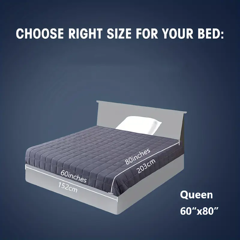 Weighted Blanket (60''x80'', 12lbs, 15lbs, 20lbs, Queen Size Dark Grey) For Adults, High Breathability Heavy Blanket, Soft Material With Premium Glass Beads