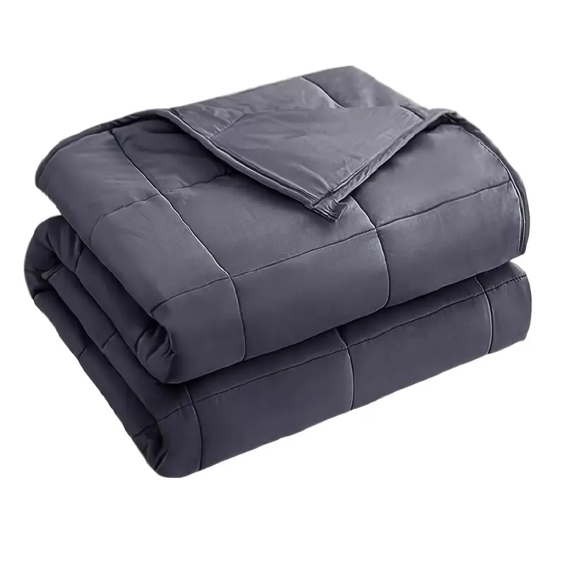 Weighted Blanket (60''x80'', 12lbs, 15lbs, 20lbs, Queen Size Dark Grey) For Adults, High Breathability Heavy Blanket, Soft Material With Premium Glass Beads