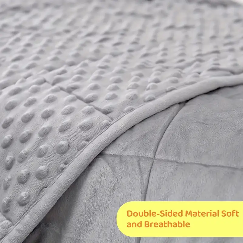 Weighted Blanket For Adult (10lbs, 48"×72", Grey), Luxury Velvet Adult Weighted Blankets, Soft Small Weighted Blanket, Breathable Soft Minky Weighted Throw Blanket For All Season, Nap Blanket, Heavy Blanket With Premium Glass Beads