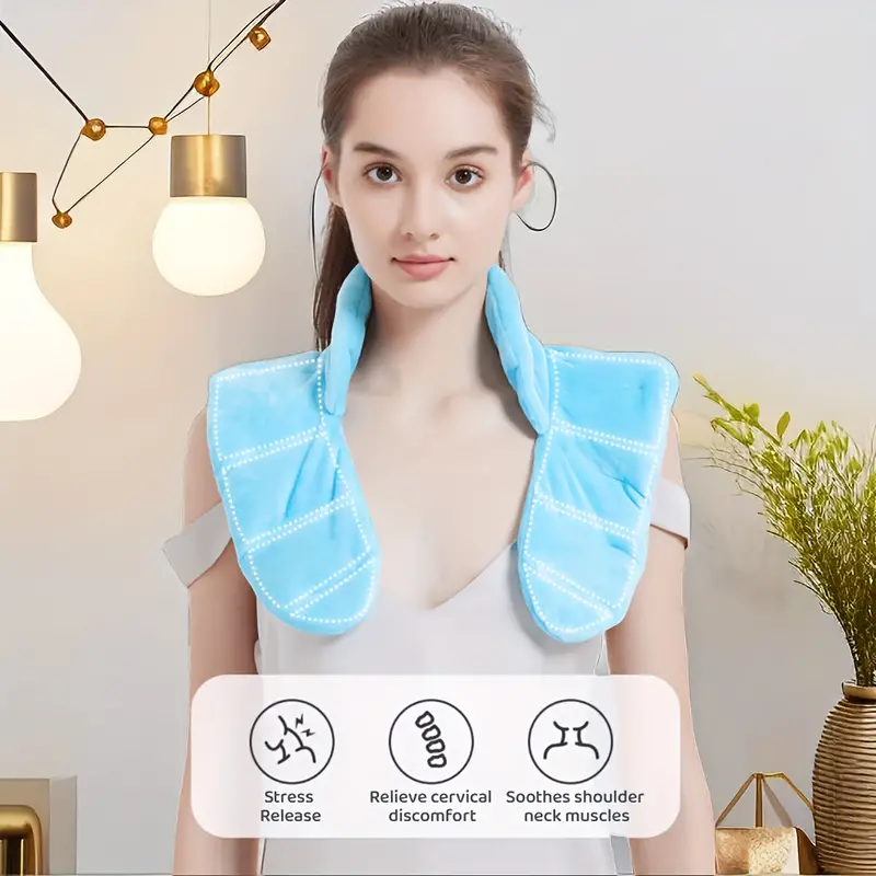Microwavable Heating Pad For Neck And Shoulders - 3.5 Pound Heavy Duty Weight For Deep Heat Therapy, Stress Relief, Anxiety Relief, Weighted Neck Shoulder Wrap