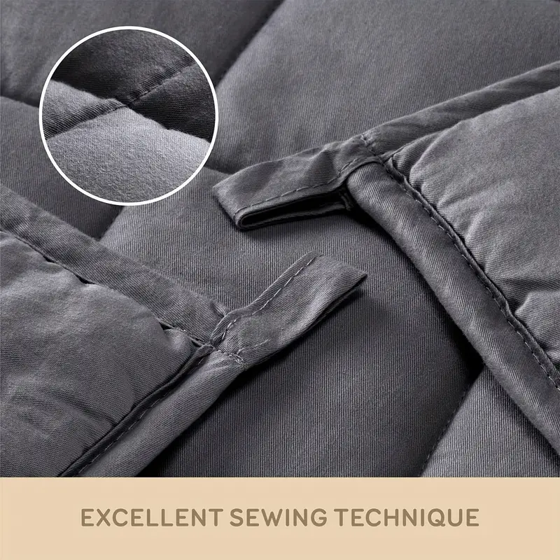 Weighted Blanket (60''x80'', 12lbs, 15lbs, 20lbs, Queen Size Dark Grey) For Adults, High Breathability Heavy Blanket, Soft Material With Premium Glass Beads